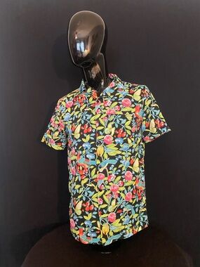 Revolution Black Floral Short-Sleeve Button-Down Shirt